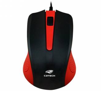 MOUSE USB C3TECH 1000DPI MS-20RD VERMELHO