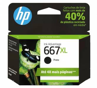 CART TINTA ORG HP 667XL PRETO 3YM81AB