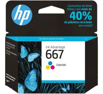 CART TINTA ORG HP 667 COLOR 3YM78AB