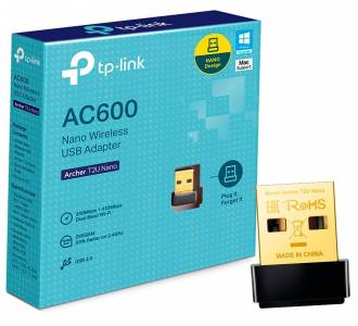 ADAPTADOR USB WIRELESS TP-LINK AC600 ARCHER T2U NANO DUAL BAND HIGH GAIN