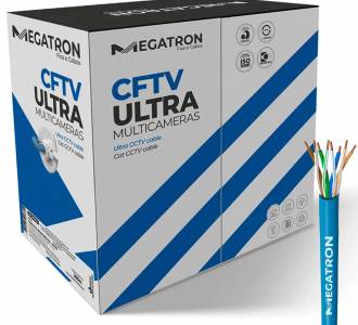 CABO LAN UTP MEGATRON ULTRA CFTV 4PX24AWG CCA CX 300MT AZUL