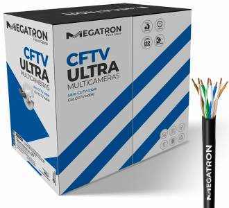 CABO LAN UTP MEGATRON ULTRA CFTV 4PX24AWG CCA CX 300MT PRETO