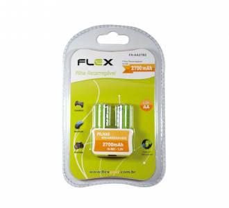 PILHA RECARREGAVEL AA 2700MAH FLEX C/2 UNID. FX-AA27B2