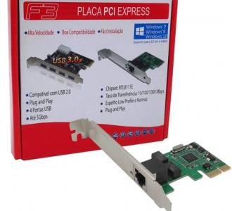 PLACA DE REDE PCI-E 10/100/1000 LOW PROFILE F3 JC-PCI-EX