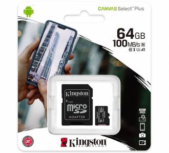 CARTAO MICRO SD  64 GB KINGSTON CANVAS SELECT PLUS CLASSE 10