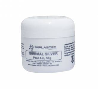 PASTA TERMICA PRATA IMPLASTEC THERMAL SILVER POTE 50G PATS508CX