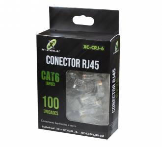 CONECTOR RJ-45 MACHO CAT6 X-CELL XC-CRJ-6 C/100 UNID S/GUIA