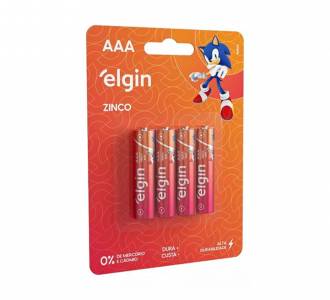 PILHA ZINCO/CARVAO AAA ELGIN C/4 UNID.