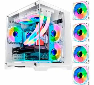 GAB. GAMER AQUARIO HAYOM GB1791 (4X FANS RGB) S/FONTE BRANCO